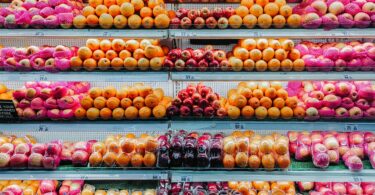 Supermercado, frutas y compras